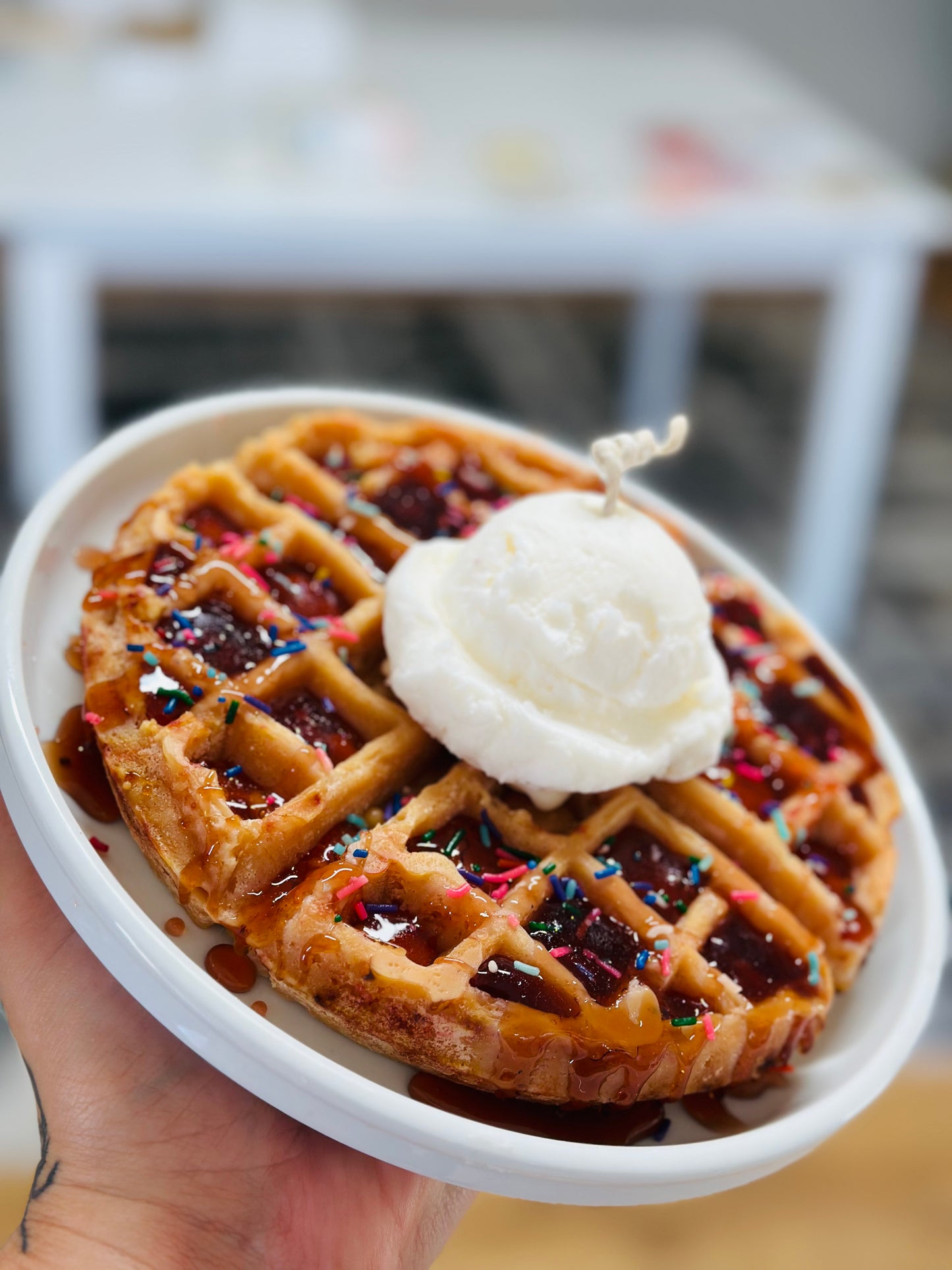 Waffle Candle