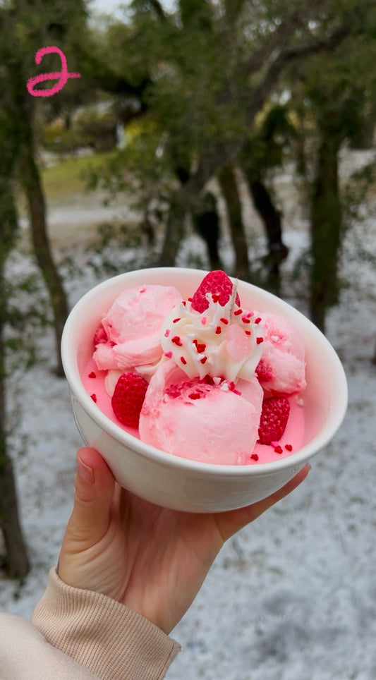 Strawberry icecream candle