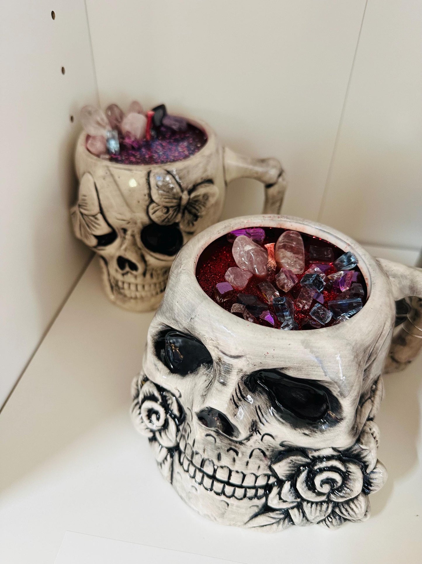 Skull Crystal Candle
