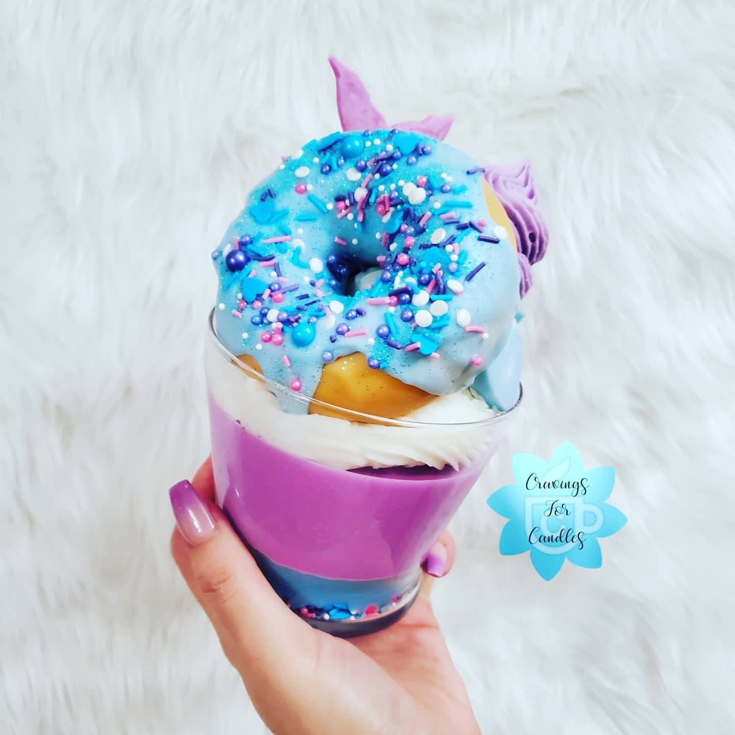Mermaid donut candle